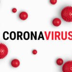 Abstract banner coronavirus strain model from Wuhan, China. Outbreak Respiratory syndrome and Novel coronavirus 2019-nCoV with text on white background. Virus Pandemic banner concept